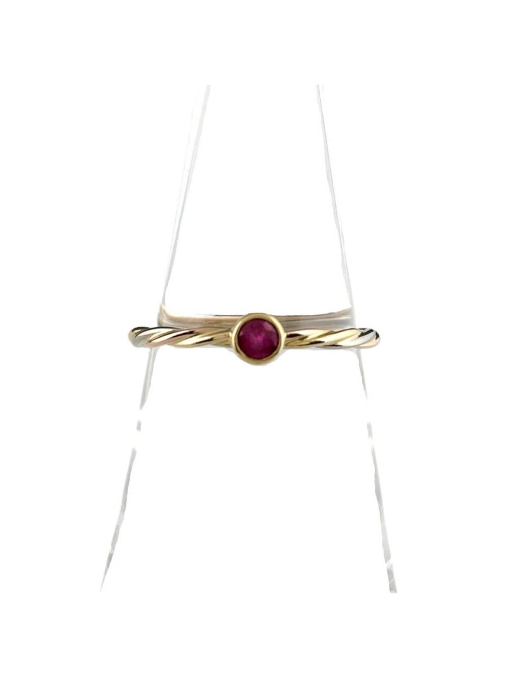 Cartier Three Color Twist Ruby Yellow Gold Ring